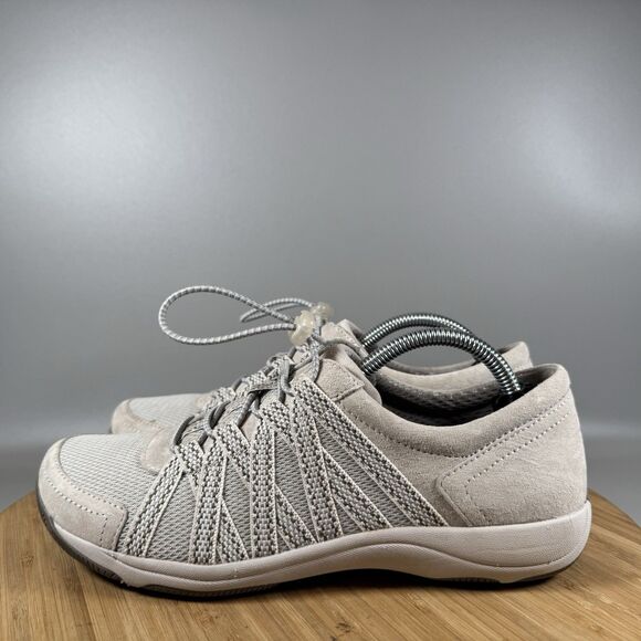 S Dansko Honor Sneakers Grey Suede Elastic Laces Women’s Size EU 37 US 6.5-7 - Picture 3 of 8
